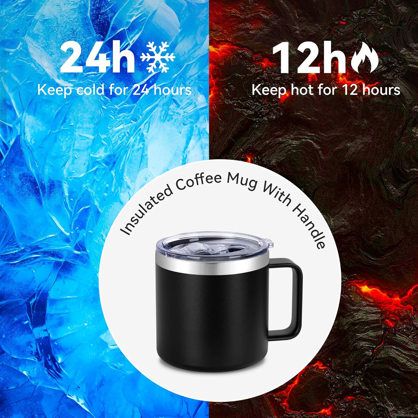 
                  
                    IP-PRO101-BLK - 14 oz Insulated Stainless Steel Coffee Mug with Handle - LASER ENGRAVED
                  
                
