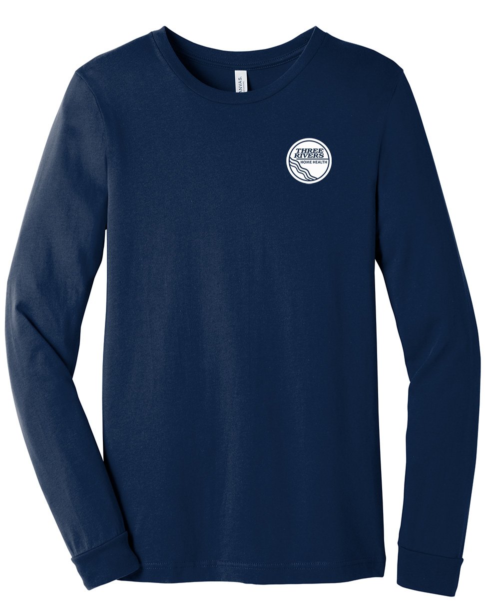 
                  
                    BELLA+CANVAS ® Unisex Jersey Long Sleeve Tee - BC3501 - Screen Printed (Three Rivers) Tees ChameleonUSA S Navy 
                  
                